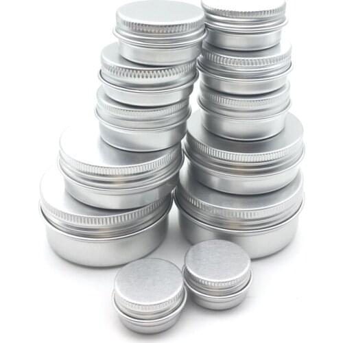 100pcs 5/10/15/20/30/50/60g Empty Aluminum Box Conditioner Eye Cream Tin Jar Cosmetic Container Candle Pot Party Adornment