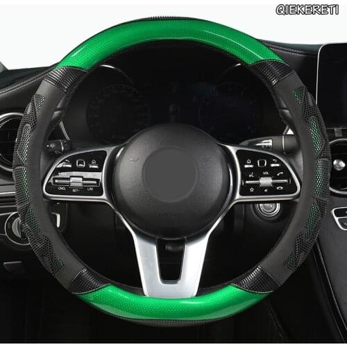 QIEKERETI Microfiber Leather Car Steering Wheel Cover For Range Land Rover Defender Freelander Discovery Sport X9 Evoque