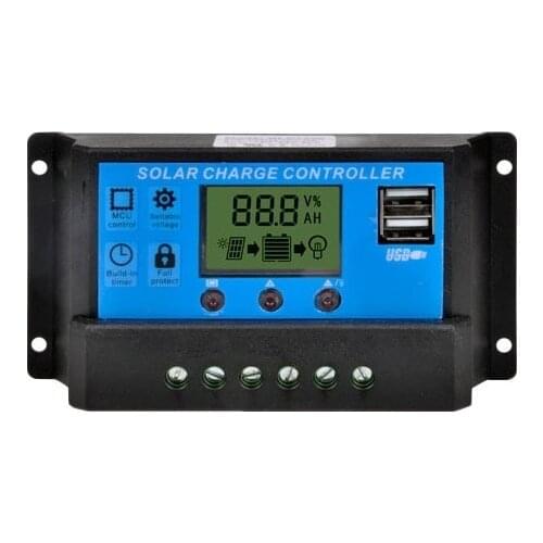 30A 12V/24V PWM solar charge controlle LCD display solar panel battery for solar kit solar lighting for home use