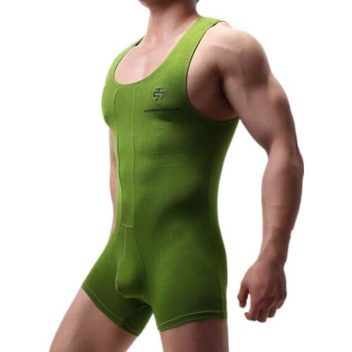 Sexy Men Bodysuit Shapers Modal Undershirt Mens Seamless Wresting Singlet Slim Tight Shaper Gay Exotic Club Jumpsuit Leotard