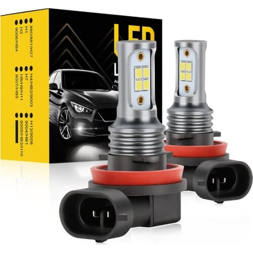 LED Fog Lights Headlamp H8/H9/H11 Xenon White Car Accessories 1 Pair 2pcs High-power 3030 Chip IP68. 16W 1000LM 6000K