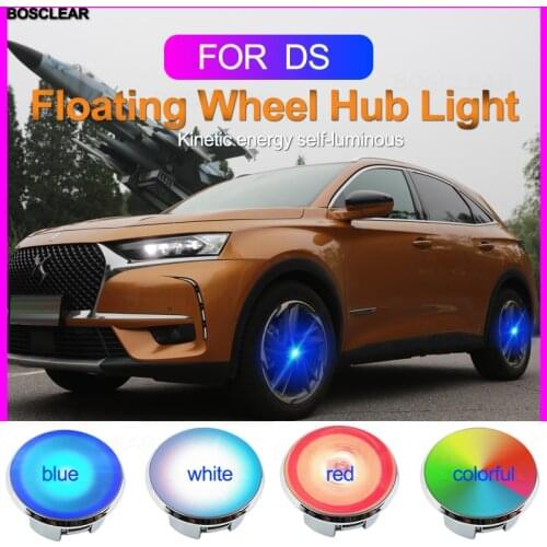 4X 60MM DS Car Wheel Center Hub Caps Lamp Floating LED Light for DS DS3 DS5 DS6 Deesse PSA logo Stylish Wearing Replacement Dust