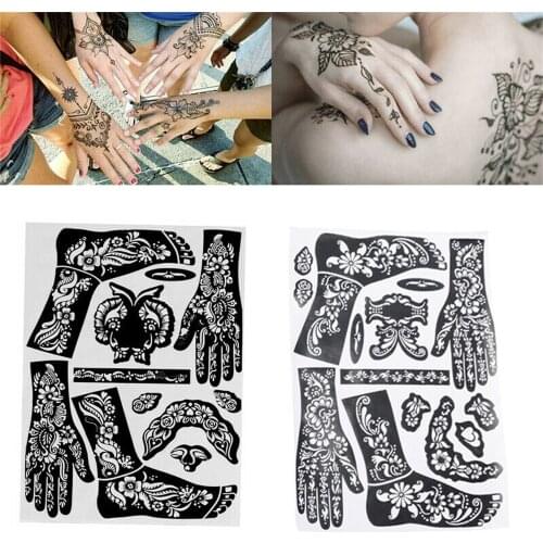 Henna Tattoo Stencil Temporary Tattoo Template, Indian Henna Tattoo Sticker Kit For Body Art Painting