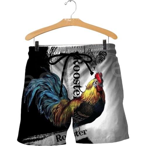 Tessffel Rooster Animal Chicken Camo NewFashion Unisex Casual Harajuku Newest 3DPrint Summer funny Beach Shorts Short Pants D-2