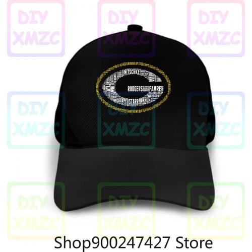 Logo Text Green Baseball Cap Streetwear Harajuku 100%Cotton Bay Men‘S Hats Packers Hatss Washable Reusable M