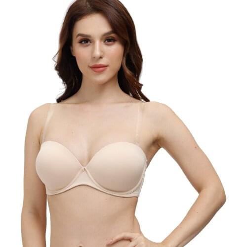 Sexy Ultra Push Up Bras For Women Straps Anti-slip Strapless Bras 65 70 75 80 85 90 95 100 A B C D DD E DDD F Cups