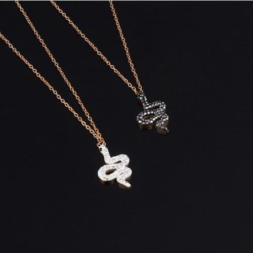 Women Stainless Steel Necklace Punk Thick Snake Necklace Long Pendant Necklace Double Layer Necklace For Women Jewelry Gift