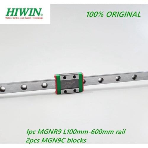 1pc Original Hiwin rail MGNR9 -L 100 200 250 300 330 400 450 500 550 600mm rail + 2pcs MGN9C Linear block Carriage