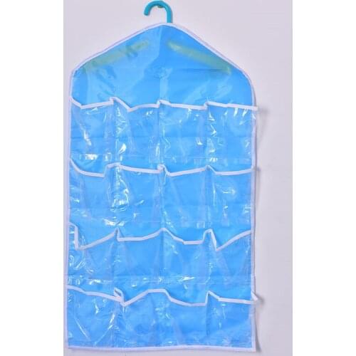 1PCS Portable 16 Grid Foldable Wardrobe Wall Door Back Hanging Bag Underwear Sock Hanging Shoe Storage Organizer Sundries Bag