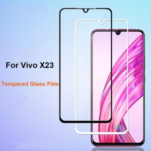 1pcs Ultra-Thin White black color full screen protector Tempered Glass film For Vivo X23 V1809A Screen protective glass film