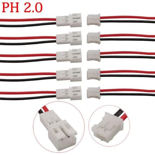 JST PH 2.0mm 20CM 2 Pin JST Male Female Micro Wire Cable JST PH 2.0 2P Connector Male Female Plug Jack Wire Cable