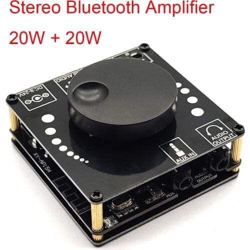 20W+20W 20W*2 Bluetooth 5.0 Stereo Power Digital Amplifier Board Module Mobile Control Speaker Audio AUX AMP APP 12V 24V 10W/15W