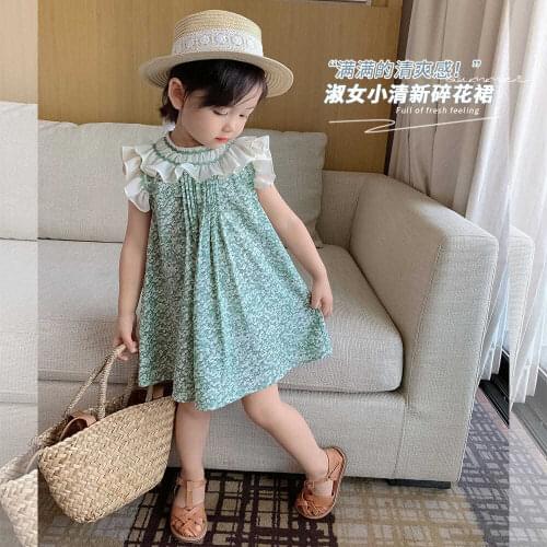 2021 Summer Children Floral Fairy Baby Sleeveless Dress Sukienki Dla Dziewczynek Robe Fille Tutu Dresses
