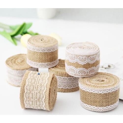 3M Natural Jute Burlap Ribbon Rustic Vintage Wedding Decor Hessian Lace Jute Roll Merry Christmas Party Supplies DIY