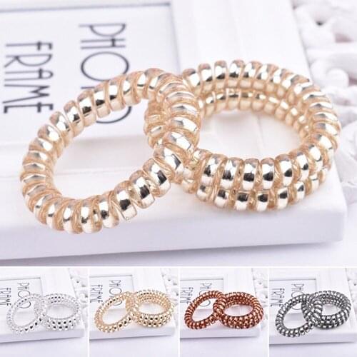 5Pcs/Set Creative Women Fashion Telephone Wire Elastic Hair Band Headband Hair Accessories