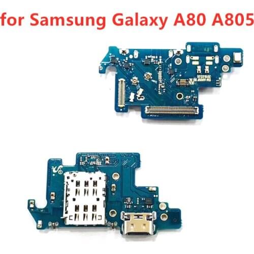 For Samsung Galaxy A80 A805 USB Charger Port Dock Connector PCB Board Ribbon Flex Cable Charging Port Component Replacement