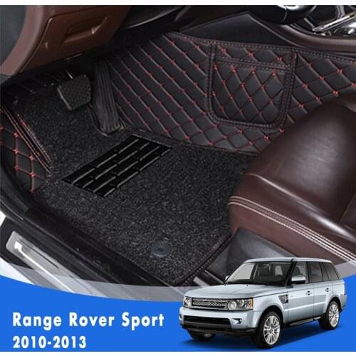 Double Layer Wire Loop Carpets Car Floor Mats For Range Rover Sport 2010 2011 2012 2013 Luxury Leather Rugs For Land Rover