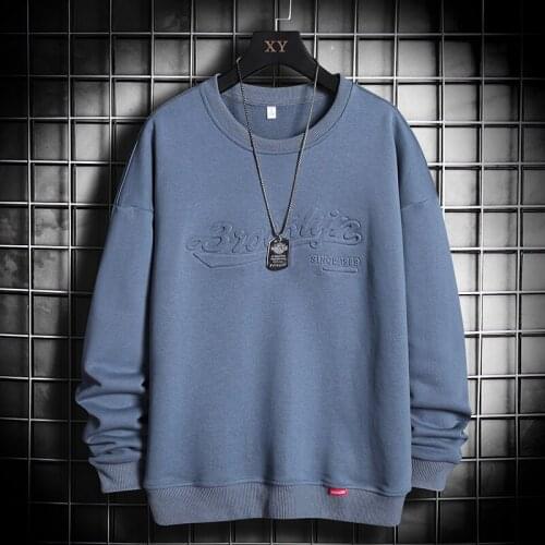 GlacialWhale 2021 New Mens Crewneck Sweatshirt Men Cotton Casual Hip Hop Japanese Streetwear Blue Hoodie Men Sweatshirts Male