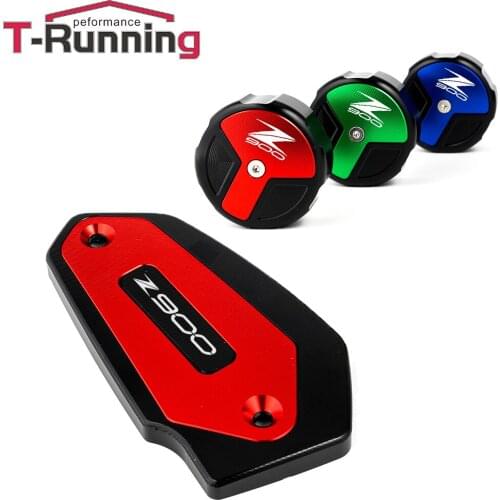 LOGO Z900 Fluid Cylinder Master Cap for Kawasaki Z900 Z 900 2017-2019 2020 Motorcycle Front & Rear Brake Fluid Reservoir Cover