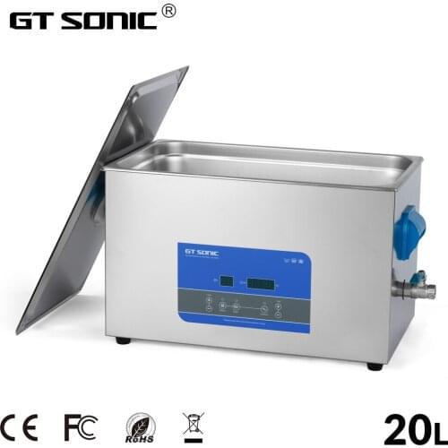 GTSONIC Digital Ultrasonic Cleaner Bath 20L 400W 99Min Timer Heating Degas Jewelry Glasses PCB Tools Automobile Metal Parts R20