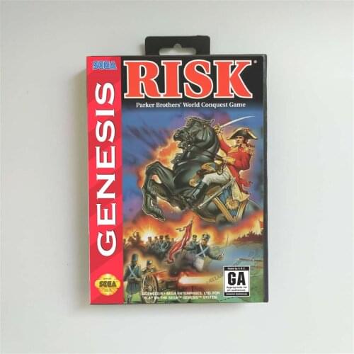 Risk - USA Cover With Retail Box 16 Bit MD Game Card for Sega Megadrive Genesis Video Game Console