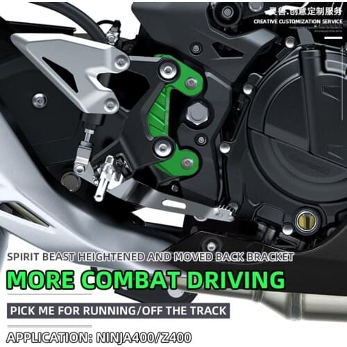 SPIRIT BEAST Motorcycle Foot Pedal raising bracket Front pedal heightening back moving bracket For Kawasaki Z400 Ninja 400