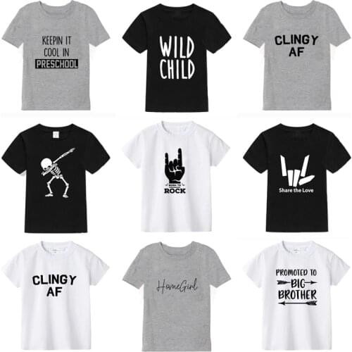Short Sleeve 2019 summer boys t shirt 100% cotton t-shirt girl tops kids short sleeve child t-shirt for boy birthday clothing