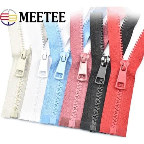 Meetee 2pcs 70/90cm 5# Resin Zipper Open-End Auto Lock Zips for Down Jacket Sewing Zippers DIY Garment Zip Accessories ZA451