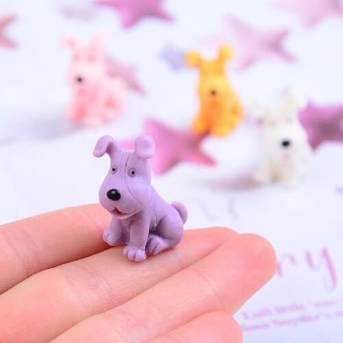 4 Pieces Mini Dog Model Small Statue Figurine Micro Crafts Ornament Miniatures Boy DIY Home Garden Decor Doll Toy Farm