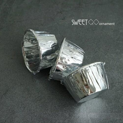 SWEETGO Food grade cupcake cup Gold/silver Color bakeware cake tools 28pcs/pack 5*4cm cake tray for muffin dessert coated paper