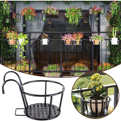 Balcony Living Room Hanging Hanging Basket Potted Wall Hanging Wrought Flower Stand Flower Rack Flower Pot Stand Plant Stand