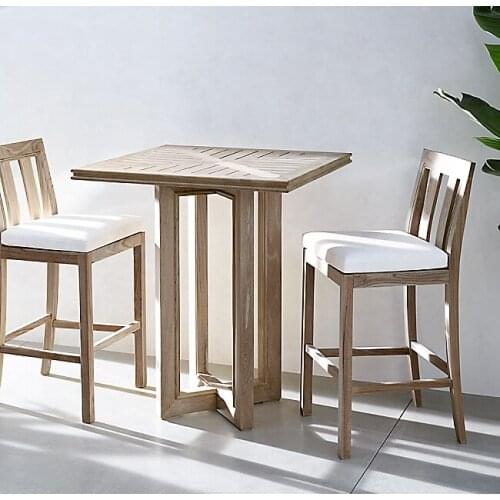 Luxury outdoor teak furniture Myanmar teak garden bar table set