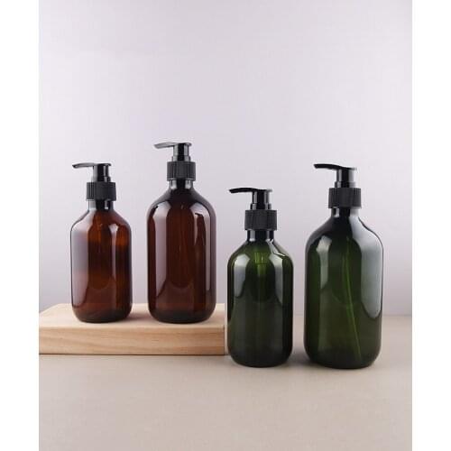 Bathroom Shampoo Shower Lotion Dispenser Bottle 300ml 500ml Plastic Screw Pump Bottles Refillable Empty Bottle