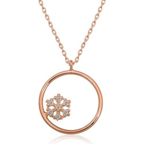 Tevuli 925 Sterling Silver Snowflake Detailed Ring Necklace