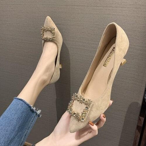 2021 Blue Crystal Wedding Shoes Rhinestone Women Pumps Pointed Toe High Heel Party Dress Bridesmaid Zapatos Tacon Mujer 35-39