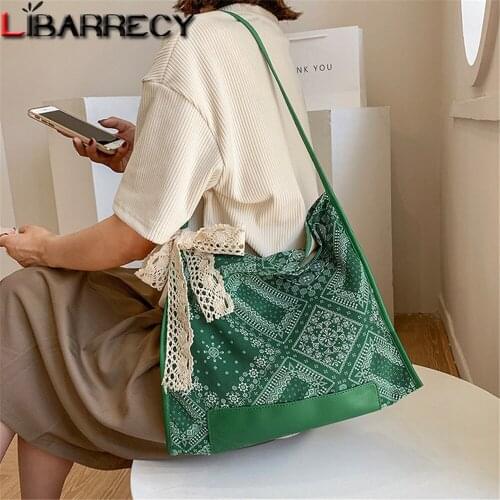 2021 New Ribbon Design Ladies Shoulder Bag Fashion Print Design Womens Bag High Quality Canvas Women Messenger Bags Bolso Mujer