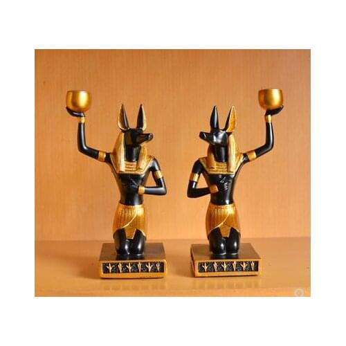 Gold Anubis dog god up a study sitting room tabletop decoration creative household ancient Egyptian gift window