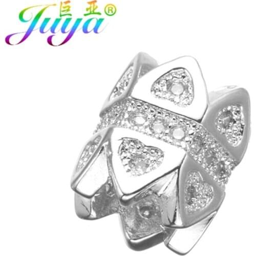 Gold/Rose Gold Metal Spacer Beads Micro Pave Zircon Crown Decorative Charm Beads Accessories For Beadwork Jewelry Making