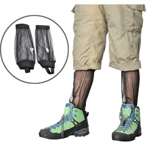 1 Pair Anti Mosquito Mesh Net Leg Gaiters Sleeves Feet Protector Support Bug Pants for Outdoor Fishing Hunting Jungle