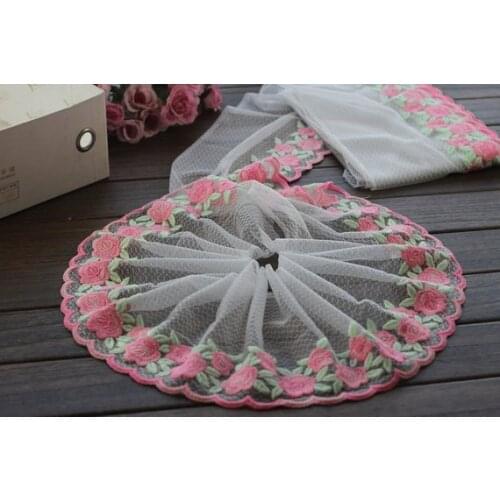 2 Yards Lace Trim Flower Embroidered Tulle Lace Trim 7.87 Inches Wide High Quality