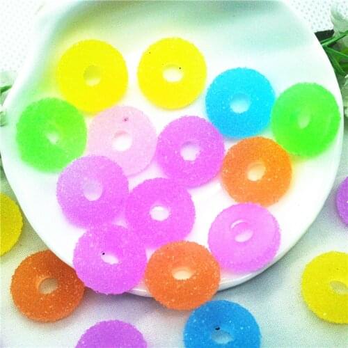 20PCS 15mm Mixed Round Simulation French Gummy Candy|Resin Dollhouse Gummy Candy Miniatures|Flatback Candy Cabochons