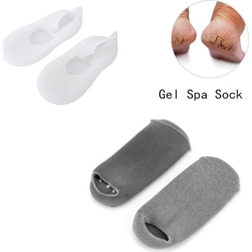 4 Pcs/2 Pairs Silicone Socks Gel Moisturizing Foot Care Tool Heel Dead Dry Cracked Skin Protector