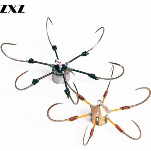 5Pcs 11cm Big Vietnamese Anchor Sea Fishing Treble Hook Bladed High Carbon Steel Hexagonal Crab Hooks Accessories Barbed Bait