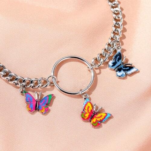 Bohemian Multilayer Necklaces For Women Men Colorful Butterfly Portrait Chokers Trendy New Jewelry Gifts