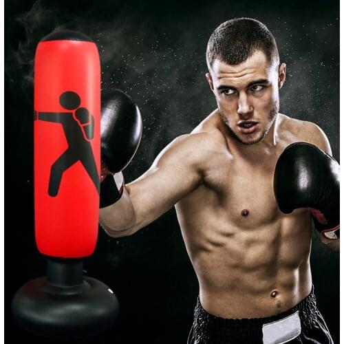 Boxing Training Equipment Exerciser Equipments Gym Training Kickboxing Muay Thai Inflatable Bag Free-Stand Tumbler