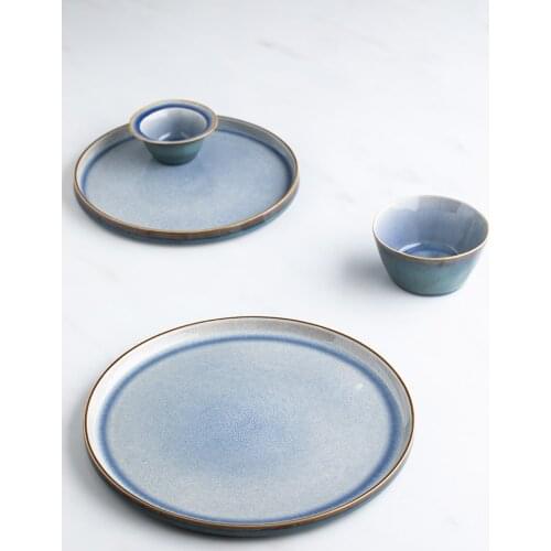 Large Creative Plates Porcelain Round Western Dishes Plates Serving Platter Tableware Dessert Assiette Kitchen Tools EK50CP