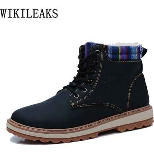 Ankle Boots Men Leather Designer Shoes Snow Boots Men Winter Shoes Casual Boots Men Shoes Luxury Brand Zapatos De Seguridad Buty