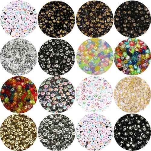 Mixed 4x7mm Round Acrylic Spacer Beads Loose Letter Beads For Jewelry Making Diy Charm Necklace Bracelet Accessories