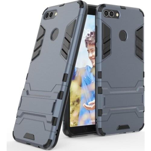 Armor Back Cover Case for Huawei Y3 Y5 Lite Y6 Pro II 2017 Y7 Prime Y9 2018 2019 PC+TPU 2 in 1 Fundas Kickstand Shockproof Coque