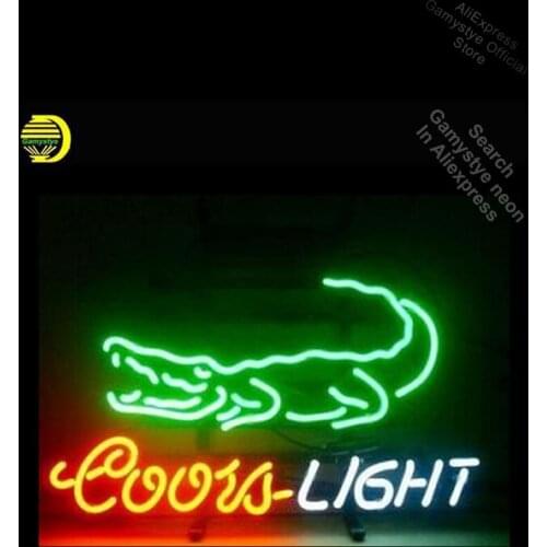 Coors Light Crocodi Neon Sign Art Handcrafted Neon Bulbs Unique Glass Bar Pub Light Advertise Neon Tube Neon Shop Neon Art Signs